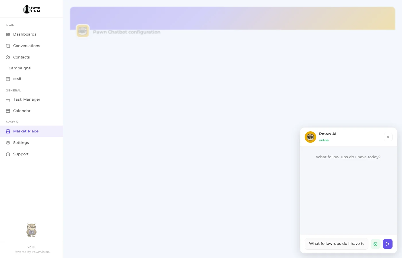 Pawn AI Chatbot Conversation in PawnCRM