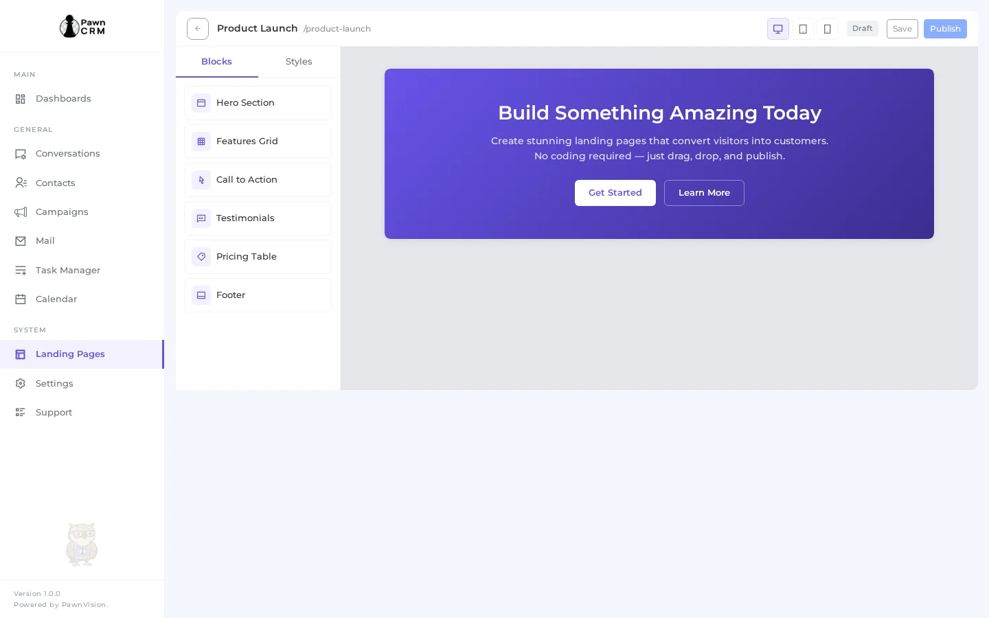Drag-and-drop form builder in PawnCRM