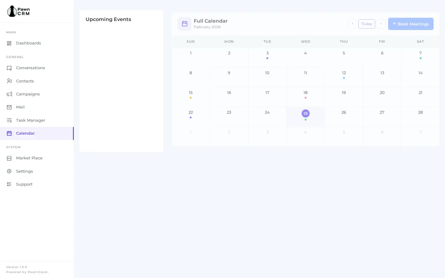 PawnCRM calendar and appointment scheduling demo