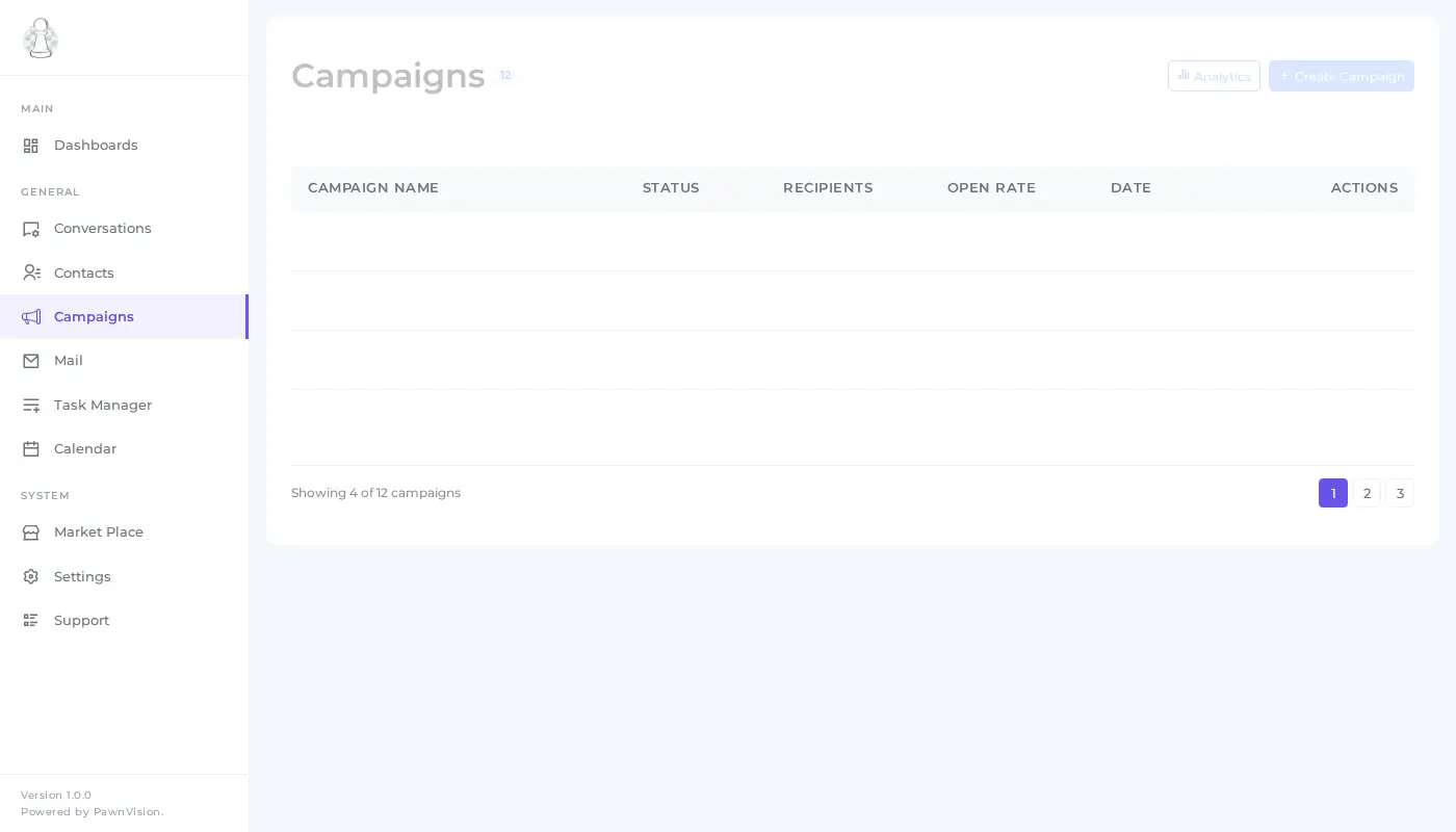 PawnCRM email campaign creation and management demo